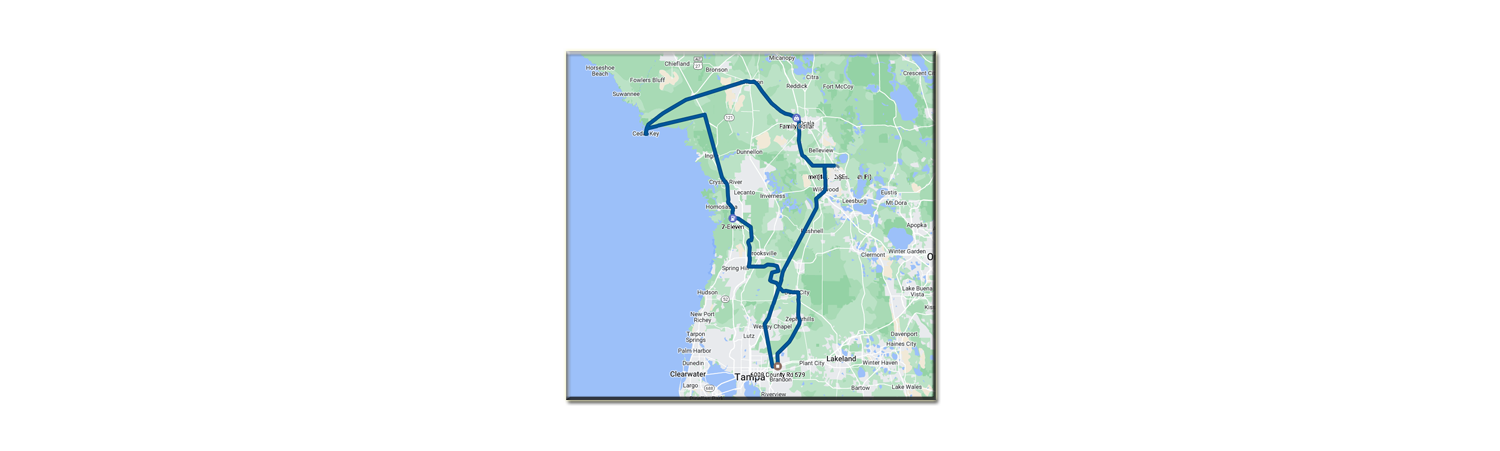 Tampa Bay Area Cruisers "TBACs" Google Map Timeline
